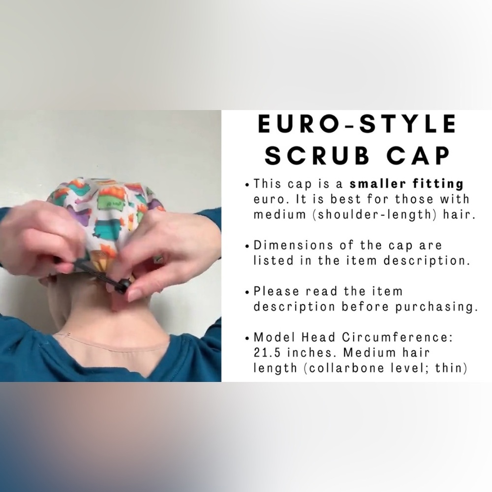 Dumpster Fire Surgical Scrub Cap - Cotton Euro Style for MEDIUM Length Hair - Picture 2 of 11